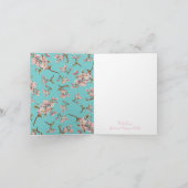 さくらんぼブロッサムティール(緑がかった色)レトロヴィンテージベビーシャワー サンキューカード (内部)