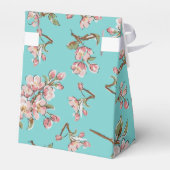 さくらんぼブロッサムティール（緑がかった色）レトロヴィンテージベビーシャワー フェイバーボックス (裏面サイド)