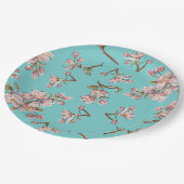 さくらんぼブロッサムティール(緑がかった色)レトロヴィンテージベビーシャワー ペーパープレート (アングル)