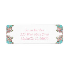 さくらんぼブロッサムティール（緑がかった色）レトロヴィンテージベビーシャワー ラベル