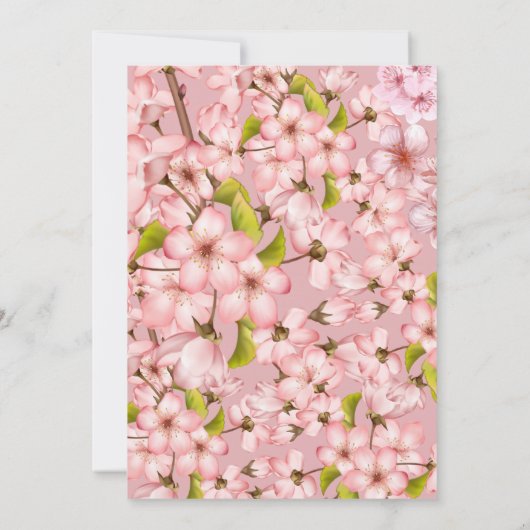 さくらんぼブロッサムディライトブライダルシャワー招待 招待状 (裏面)