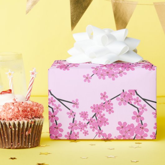 さくらんぼブロッサムデザイン – 包装紙 (誕生日パーティー)