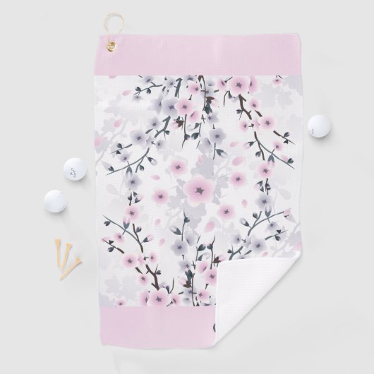 さくらんぼブロッサムデュスキーピンクマウブモノグラム ゴルフタオル (インサイチュ)
