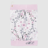 さくらんぼブロッサムデュスキーピンクマウブモノグラム ゴルフタオル (正面)