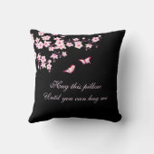 さくらんぼブロッサムハグミーことわざピンクブラック クッション (裏面)