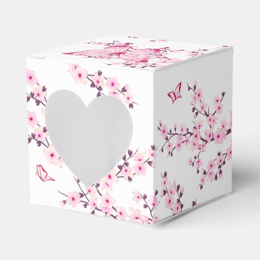 さくらんぼブロッサムバタフライピンクホワイトフェイスボックス フェイバーボックス (正面サイド)
