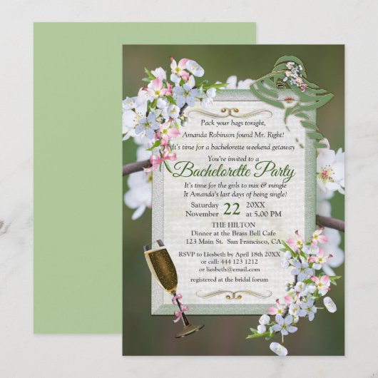 さくらんぼブロッサムバチェロレッテ 招待状 (正面/裏面)