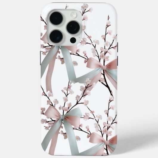 さくらんぼブロッサムパステルボウiPhone 15 Pro Maxケース Case-Mate iPhoneケース (裏面)
