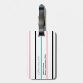 さくらんぼブロッサムパターン名前をカスタムするアドレス ラゲッジタグ (裏面縦)