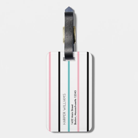 さくらんぼブロッサムパターン名前をカスタムするアドレス ラゲッジタグ (裏面縦)