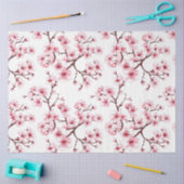 さくらんぼブロッサムパターン(の模様が)あるデコペ 薄葉紙 (クラフト)