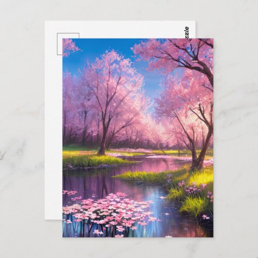 さくらんぼブロッサムパークと蛇行ストリーム ポストカード (正面/裏面)