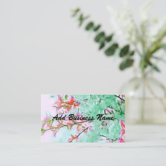さくらんぼブロッサムパーソナライズされたローカルビジネスカード 名刺 (スタンド正面)