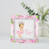 さくらんぼブロッサムパールガールズツチュベビーシャワー 招待状 (スタンド正面)