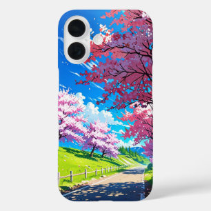 さくらんぼブロッサムヒルズ – アニメ春風景 iPhone 16ケース