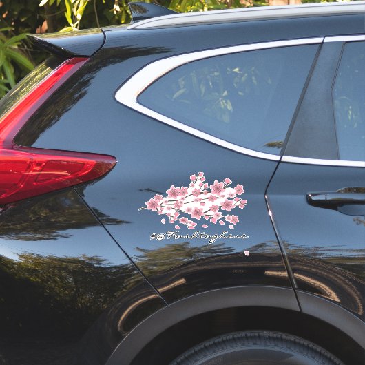 さくらんぼブロッサムビジネス名スクリプトカーデカール シール (車体側面)