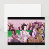 さくらんぼブロッサムピクニックカード ポストカード (正面/裏面)