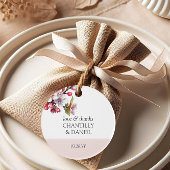 さくらんぼブロッサムピンクとホワイト結婚式の引き出物ラベル フェイバータグ