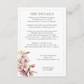 さくらんぼブロッサムピンクと白結婚の詳細 エンクロージャーカード (正面)