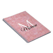 さくらんぼブロッサムピンクろうけつ染め名と年 ノートブック (右側)