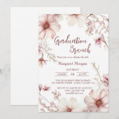 さくらんぼブロッサムピンクアンドホワイトブライダルブランチ 招待状 (正面/裏面)