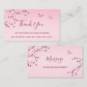 さくらんぼブロッサムピンクグリッターありがとう 名刺 (正面/裏面)