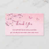 さくらんぼブロッサムピンクグリッターありがとう 名刺 (正面)