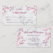 さくらんぼブロッサムピンクグレーマーブルアポイントメント 名刺 (正面/裏面)