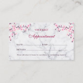 さくらんぼブロッサムピンクグレーマーブルアポイントメント 名刺 (正面)