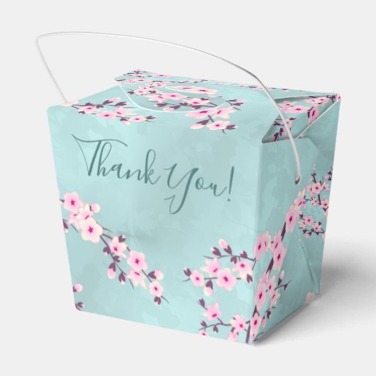 さくらんぼブロッサムピンクターコイズ |カスタムウェディング フェイバーボックス (裏面サイド)
