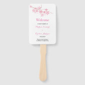 さくらんぼブロッサムピンクネイビーフローラ結婚式 プログラム ハンドファン (正面)