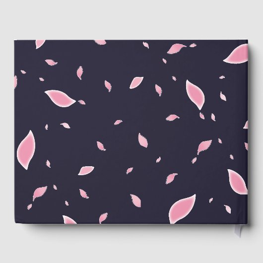 さくらんぼブロッサムピンクネイビー結婚フローラズゲスト ゲストブック (裏面)