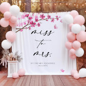 さくらんぼブロッサムピンクバタフライブライダルシャワー タペストリー