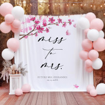 さくらんぼブロッサムピンクバタフライブライダルシャワー