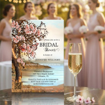 さくらんぼブロッサムピンクバタフライブライダルシャワー