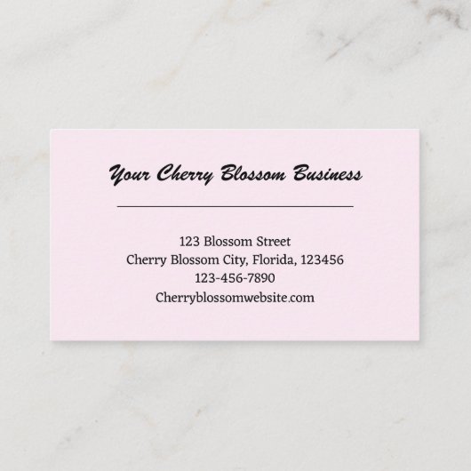 さくらんぼブロッサムピンクフローラアート 名刺 (裏面)