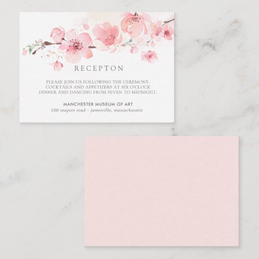 さくらんぼブロッサムピンクフローラ結婚披露宴 エンクロージャーカード (正面/裏面)