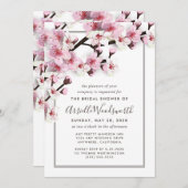 さくらんぼブロッサムピンクブライダルシャワー招待状 招待状 (正面/裏面)