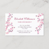 さくらんぼブロッサムピンクホワイトアポイントメントカード 名刺 (裏面)