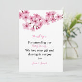 さくらんぼブロッサムピンクホワイトフローラサンキューカード サンキューカード (スタンド正面)