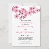 さくらんぼブロッサムピンクホワイトフローラリハーサルディナー 招待状 (正面)