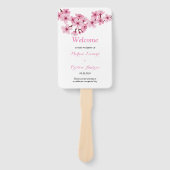 さくらんぼブロッサムピンクホワイトフローラ結婚式 プログラム ハンドファン (正面)