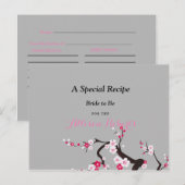 さくらんぼブロッサムピンクホワイトブライダルシャワーレシピ ポストカード (正面/裏面)