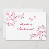 さくらんぼブロッサムピンクホワイトブライドメイド 招待状 (正面)