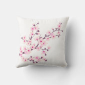 さくらんぼブロッサムピンクホワイトベイビーガール誕生統計 クッション (裏面)