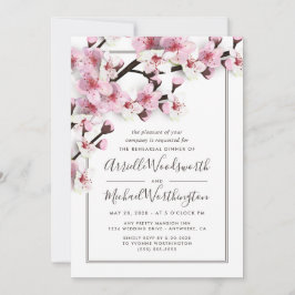 さくらんぼブロッサムピンクリハーサルディナー招待状 招待状