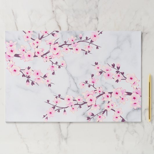 さくらんぼブロッサムピンク大理石モダンフローラ  ペーパーパッド (インサイチュ)