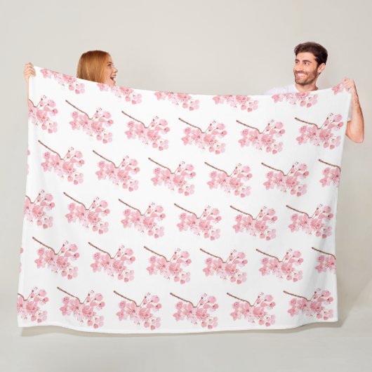 さくらんぼブロッサムピンク日本の桜かわいいフリース フリースブランケット (インサイチュ)