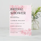 さくらんぼブロッサムピンク桜フローラブライダルシャワー 招待状 (スタンド正面)