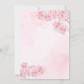 さくらんぼブロッサムピンク桜フローラブライダルシャワー 招待状 (裏面)